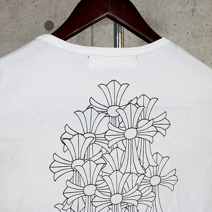 CHROME HEARTS Old Back Cemetery Cross T-Shirt White Size S