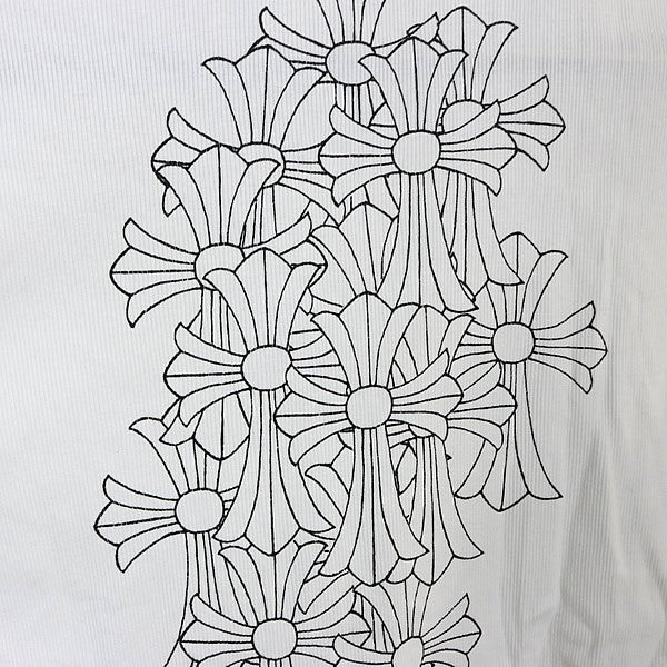 CHROME HEARTS Old Back Cemetery Cross T-Shirt White Size S