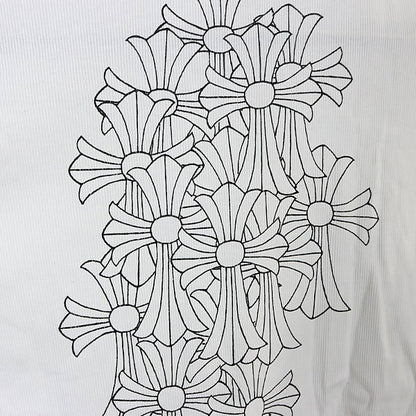 CHROME HEARTS Old Back Cemetery Cross T-Shirt White Size S