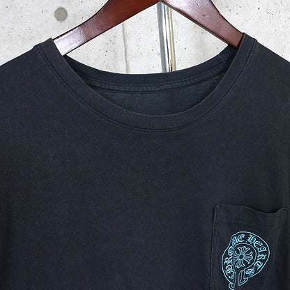 CHROME HEARTS Blue Cemetery Cross T-Shirt Black Size L
