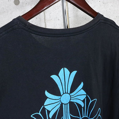 CHROME HEARTS Blue Cemetery Cross T-Shirt Black Size L