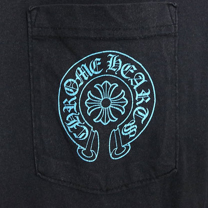 CHROME HEARTS Blue Cemetery Cross T-Shirt Black Size L