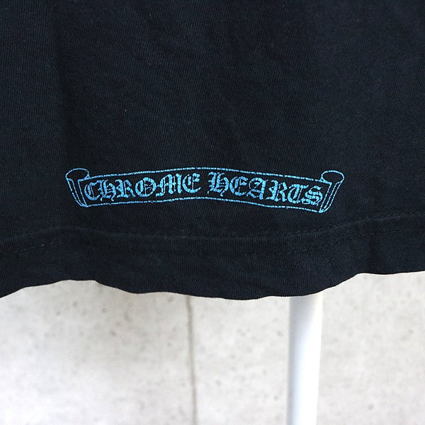 CHROME HEARTS Blue Cemetery Cross T-Shirt Black Size L