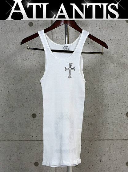 CHROME HEARTS Large Cross Horseshoe Tank Top White Size S