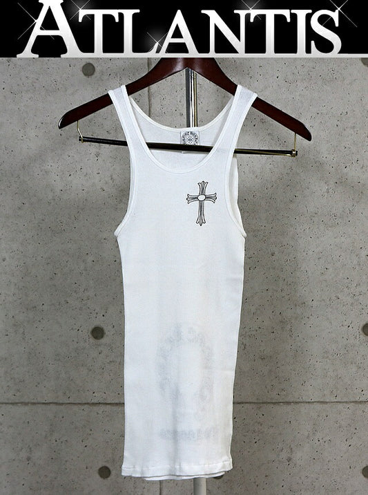 CHROME HEARTS Large Cross Horseshoe Tank Top White Size S