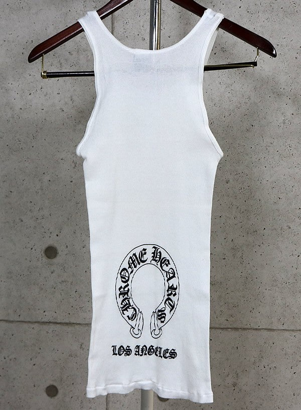 CHROME HEARTS Large Cross Horseshoe Tank Top White Size S