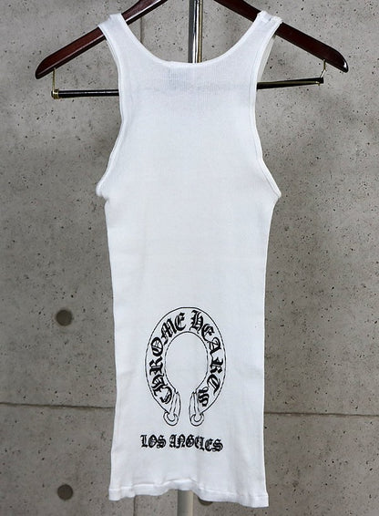 CHROME HEARTS Large Cross Horseshoe Tank Top White Size S