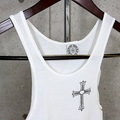 CHROME HEARTS Large Cross Horseshoe Tank Top White Size S