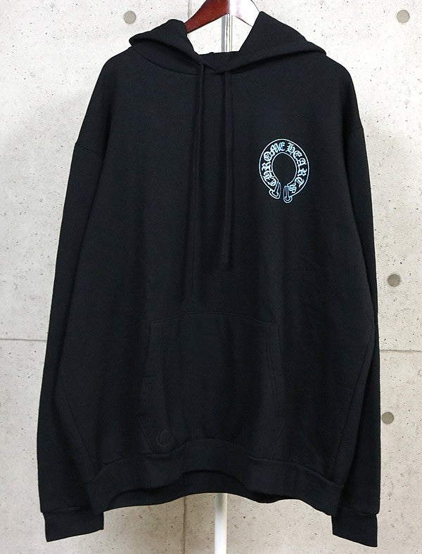 CHROME HEARTS Blue Glitter Floral Cross Hoodie Size XXL