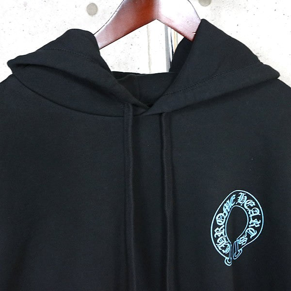 CHROME HEARTS Blue Glitter Floral Cross Hoodie Size XXL