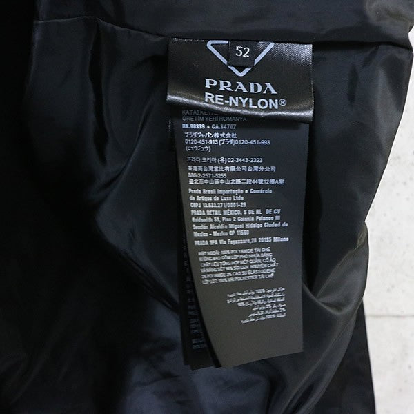 PRADA Nylon Triangle Logo Bomber Jacket Black Size 52