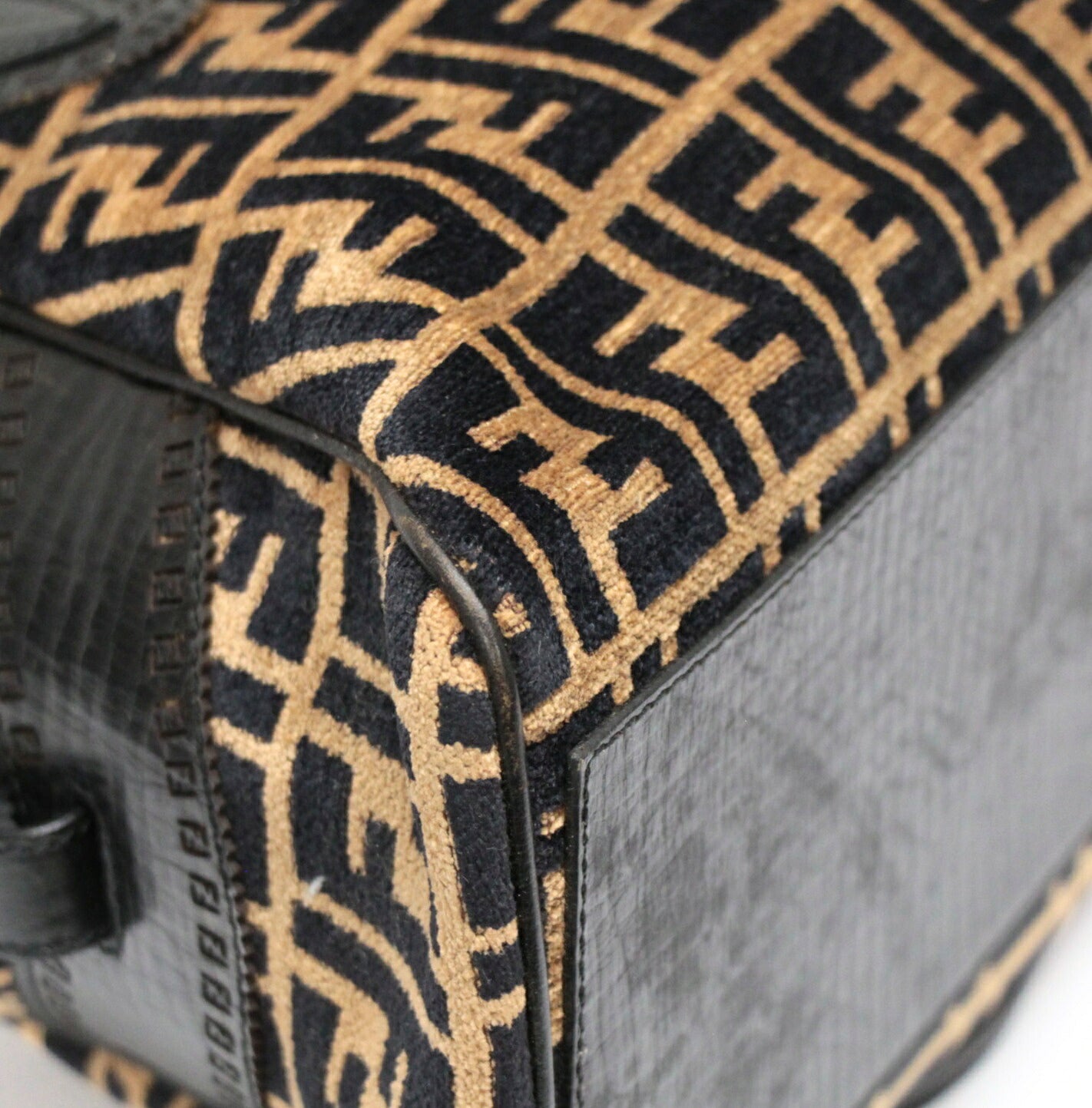 FENDI Zucca Etnico Terry x Brown Handbag Size ONE SIZE