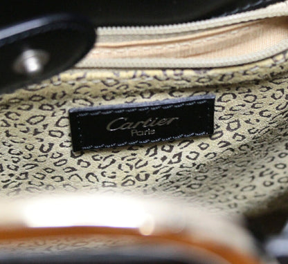 Cartier Panthère Leather Black Shoulder Bag Size ONE SIZE