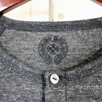 CHROME HEARTS Old Floral Cross 3/4 T-Shirt Gray Size M