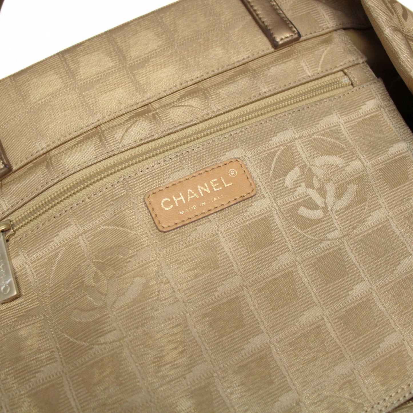CHANEL New Travel Line Nylon Leather Bag Gold Size ONE SIZE