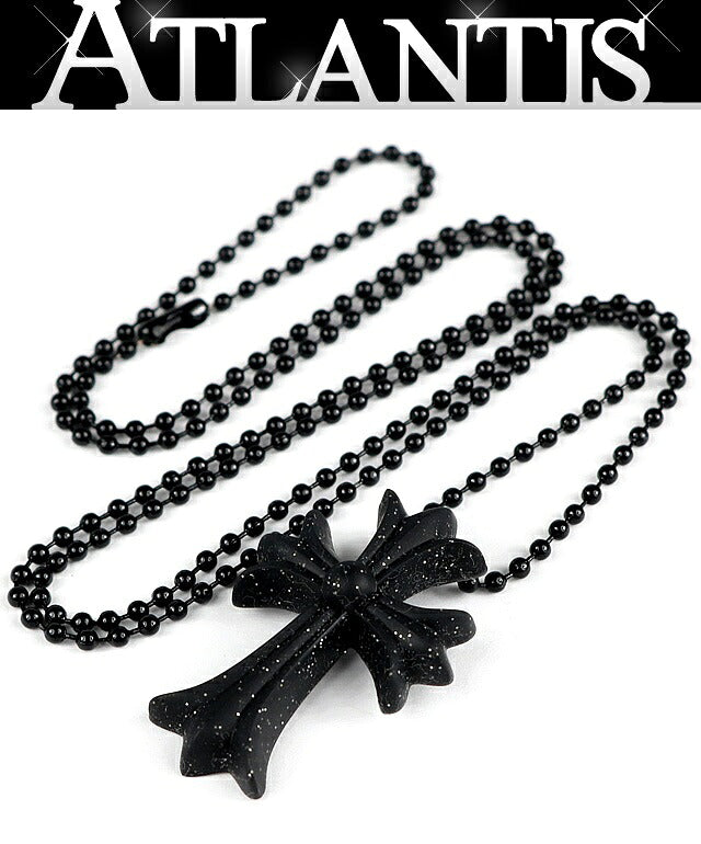 CHROME HEARTS Small CH Cross Necklace Black Size ONE SIZE