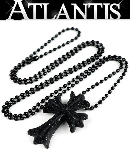 CHROME HEARTS Small CH Cross Necklace Black Size ONE SIZE