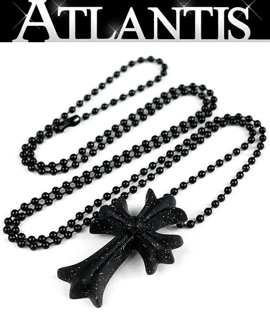 CHROME HEARTS Small CH Cross Necklace Black Size ONE SIZE