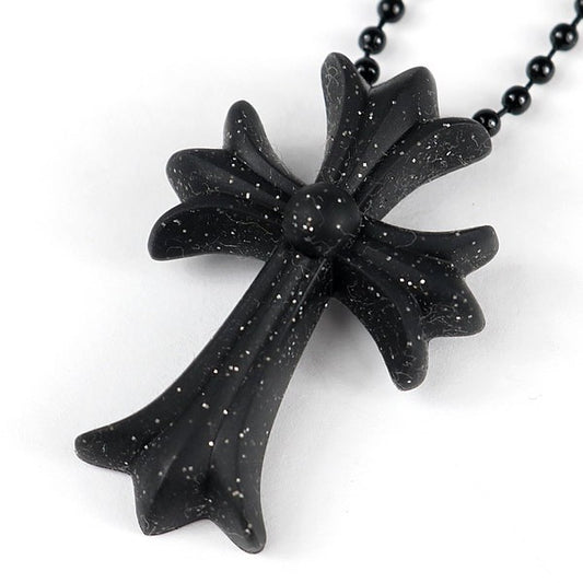 CHROME HEARTS Small CH Cross Necklace Black Size ONE SIZE