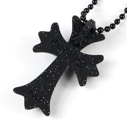CHROME HEARTS Small CH Cross Necklace Black Size ONE SIZE