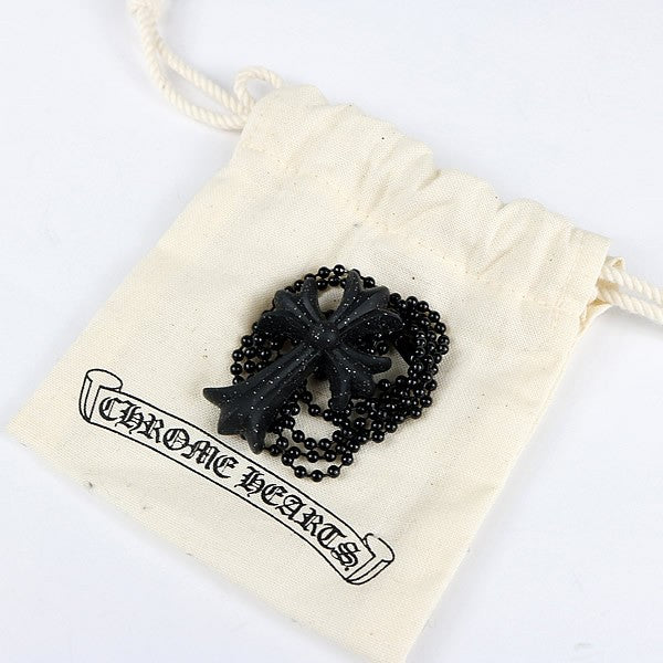 CHROME HEARTS Small CH Cross Necklace Black Size ONE SIZE