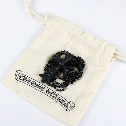 CHROME HEARTS Small CH Cross Necklace Black Size ONE SIZE