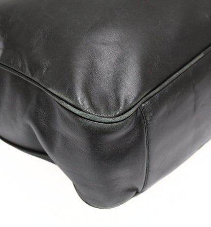 PRADA Plastic Handle Leather Tote Bag Black Size ONE SIZE