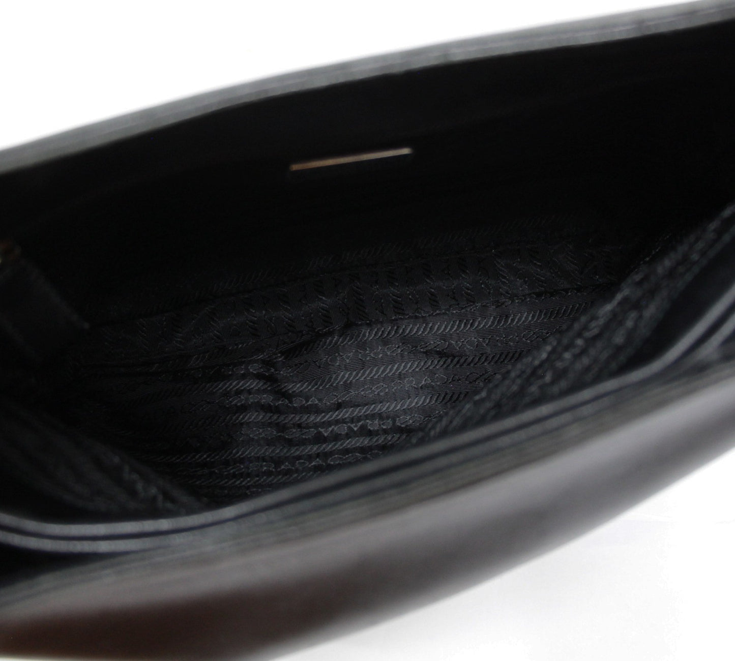 PRADA Plastic Handle Leather Tote Bag Black Size ONE SIZE