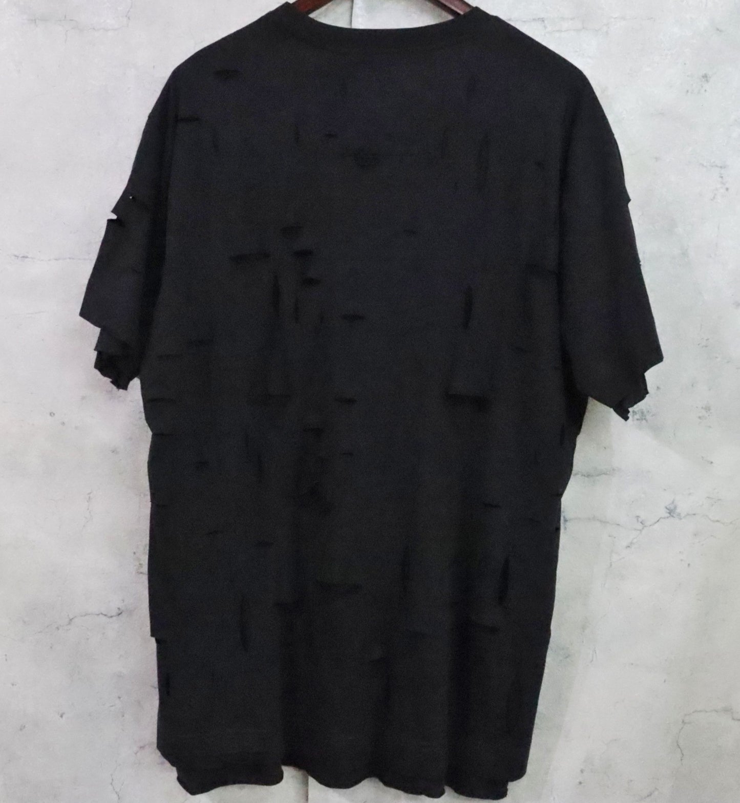 GIVENCHY DESTROYED EFFECT Distressed T-Shirt Black Size L