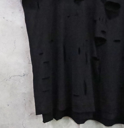 GIVENCHY DESTROYED EFFECT Distressed T-Shirt Black Size L