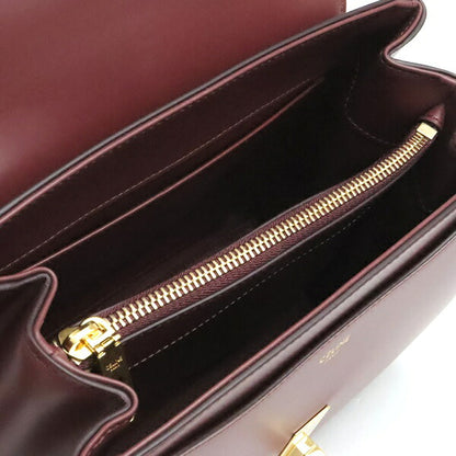 CELINE 16 Small 2-Way Calfskin Bag Bordeaux Size ONE SIZE