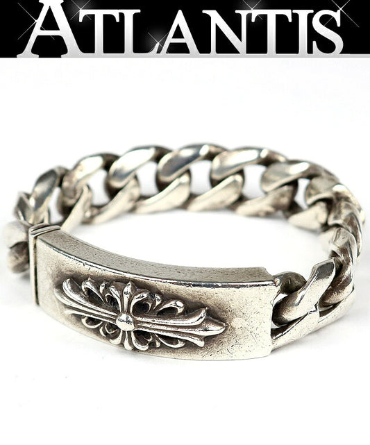 CHROME HEARTS Vintage Floral Cross ID Bracelet Size ONE SIZE
