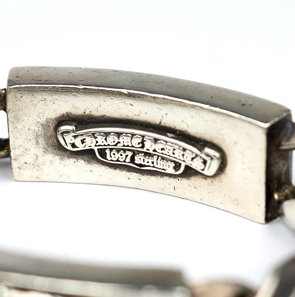 CHROME HEARTS Double ID Floral Silver Bracelet Size ONE SIZE