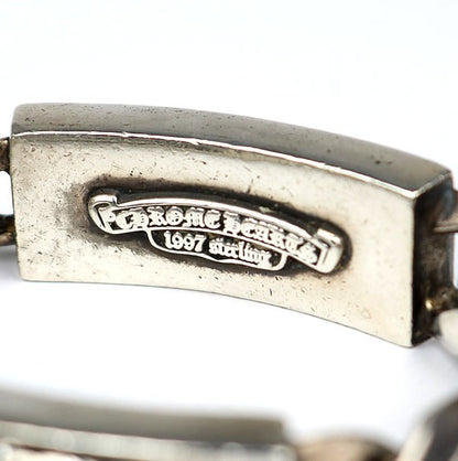 CHROME HEARTS Double ID Floral Silver Bracelet Size ONE SIZE