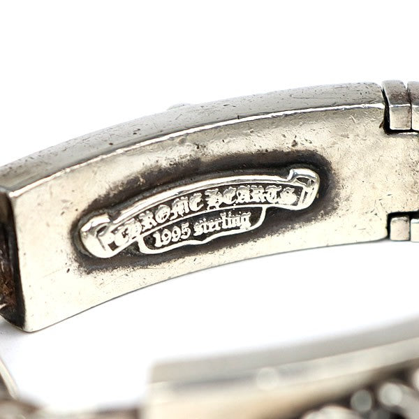 CHROME HEARTS Double ID Floral Silver Bracelet Size ONE SIZE