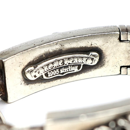 CHROME HEARTS Double ID Floral Silver Bracelet Size ONE SIZE
