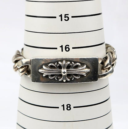CHROME HEARTS Double ID Floral Silver Bracelet Size ONE SIZE