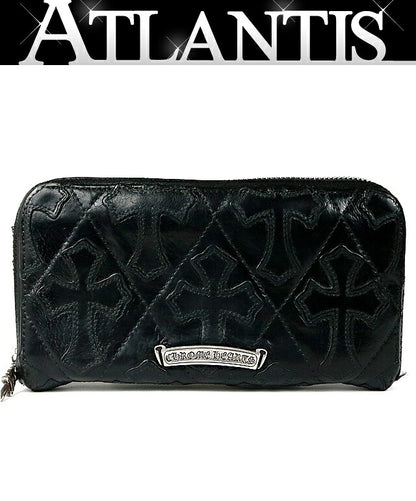 CHROME HEARTS Quilted Cross Patch Wallet Black Size ONE SIZE