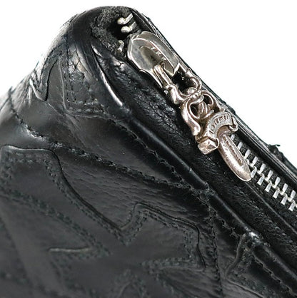 CHROME HEARTS Quilted Cross Patch Wallet Black Size ONE SIZE