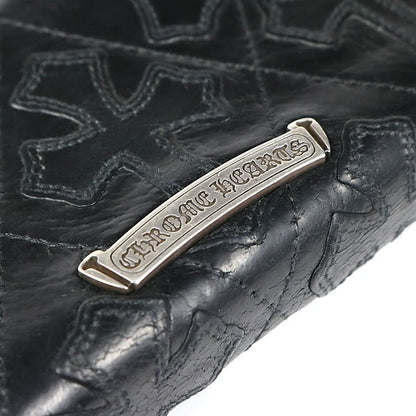 CHROME HEARTS Quilted Cross Patch Wallet Black Size ONE SIZE