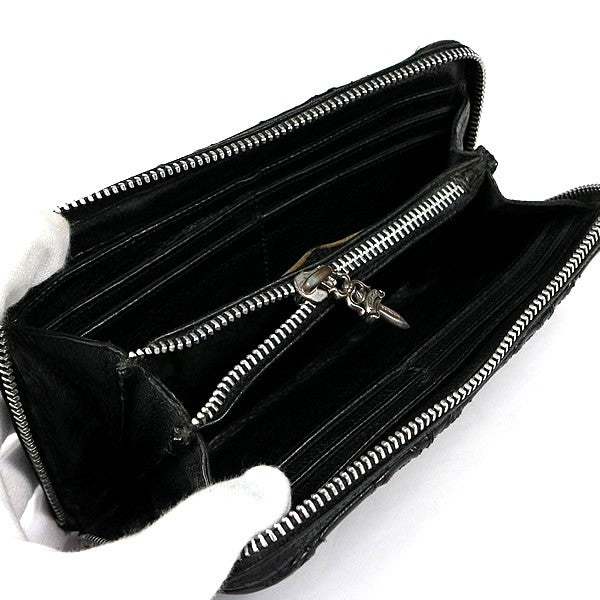CHROME HEARTS Quilted Cross Patch Wallet Black Size ONE SIZE