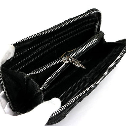 CHROME HEARTS Quilted Cross Patch Wallet Black Size ONE SIZE