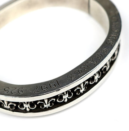 CHROME HEARTS V-Band BS Fleur Silver Bracelet Size ONE SIZE