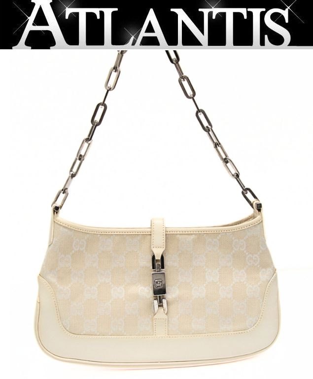 GUCCI Jackie GG Canvas Leather Shoulder Bag Size ONE SIZE