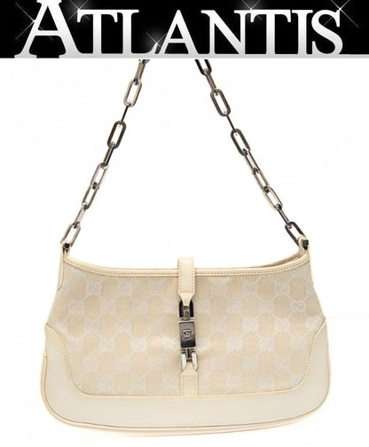 GUCCI Jackie GG Canvas Leather Shoulder Bag Size ONE SIZE