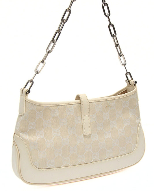 GUCCI Jackie GG Canvas Leather Shoulder Bag Size ONE SIZE