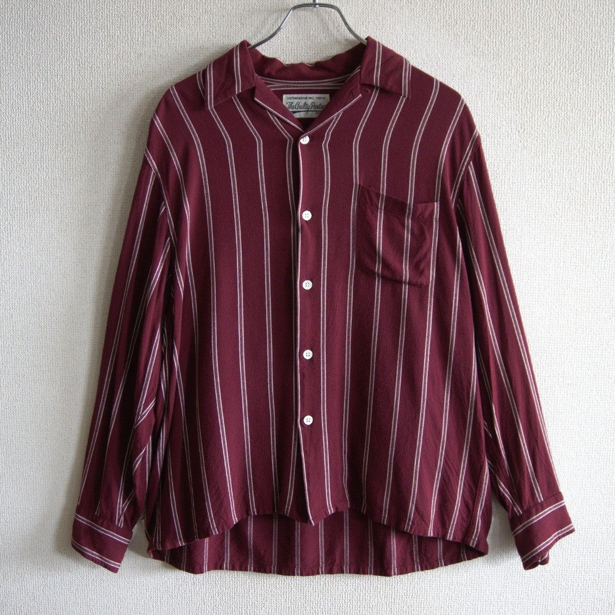 Wacko Maria Striped Open Collar Shirt Size S