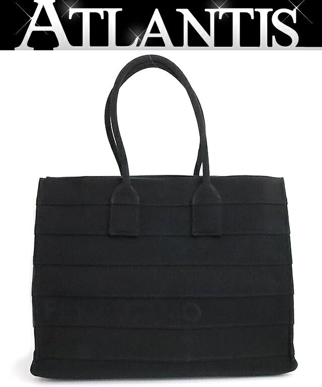 Salvatore Ferragamo Canvas Beach Bag Black Size ONE SIZE