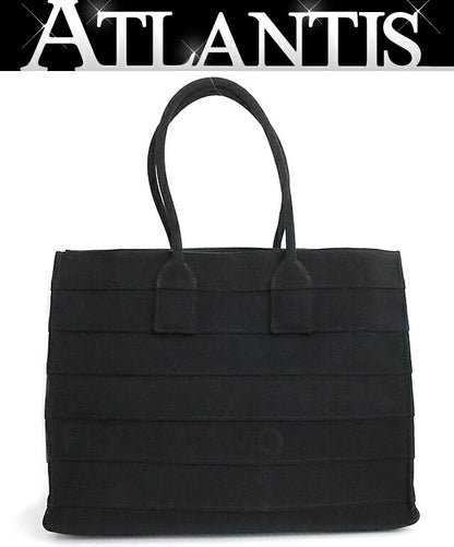 Salvatore Ferragamo Canvas Beach Bag Black Size ONE SIZE