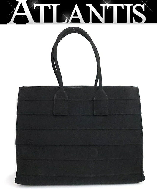 Salvatore Ferragamo Canvas Beach Bag Black Size ONE SIZE